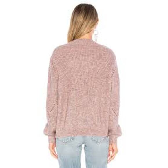 Tularosa Pauline Mock Neck Pullover Sweater Size L Heathered Purple Multi Cable - Picture 6 of 16